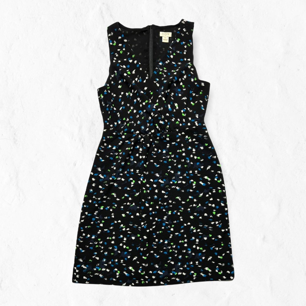J.Crew Factory Painted Dots Surplice Sleeveless Dress  00